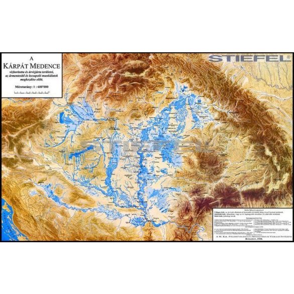 A Kárpát medence vízborította és árvízjárta területeinek fémléces térképe 