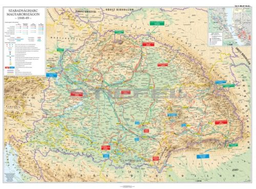 A magyar forradalom és szabadságharc duo fémléces térkép