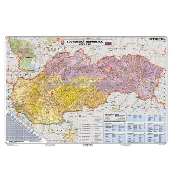 Szlovákia irányítószámos térképe
