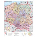   Lengyelország irányítószámos térképe fóliás-fémléces