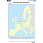 Magas árvízkockázati területek Európában térkép