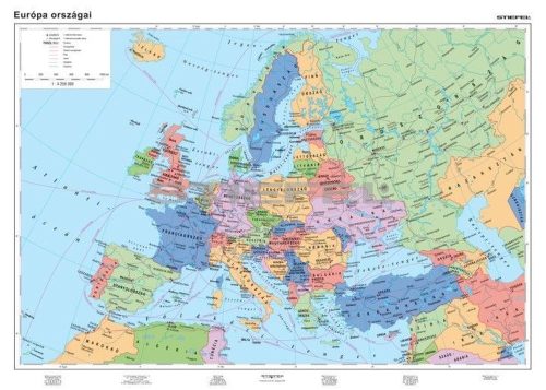Európa politikai térképe+tematikus térképek duo óriásposzter