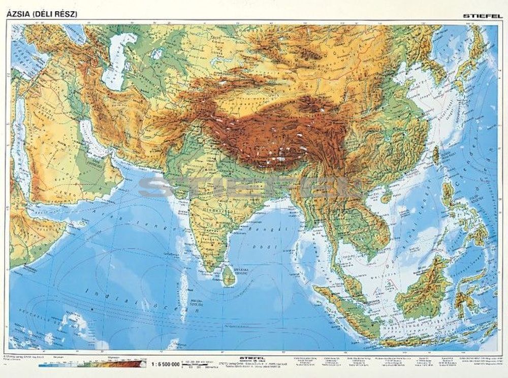 ázsia térkép domborzati Dél Ázsia, domborzati + politikai DUO