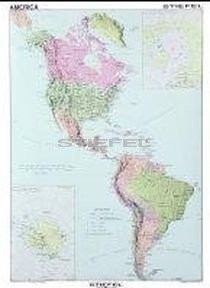 Észak- és Dél-Amerika politikai térképe (angol)
