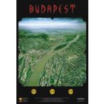 Budapest panorámatérképe, tűzhető, fakeretben