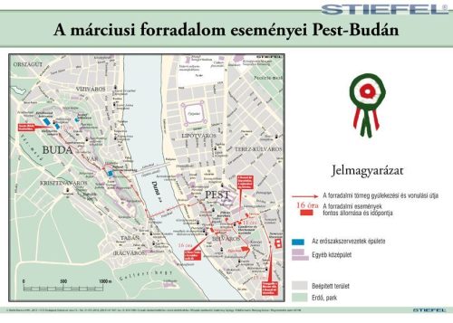A márciusi forradalom eseményei Pest-Budán.