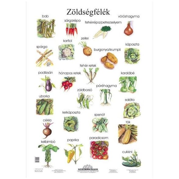 Zöldségek tabló poszter