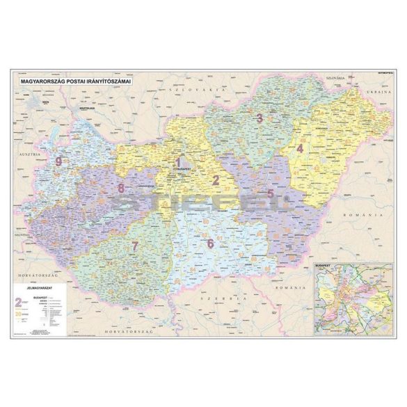 Magyarország postai irányítószámos térképe faléces