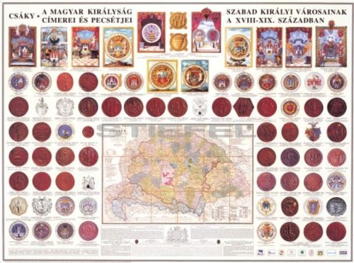 A Magyar Királyság szabad királyi városainak címerei és pecsétje, fóliázott-faléces