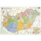   Magyarország közigazgatása a járásokkal térkép matt fóliás-faléces