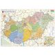Magyarország közigazgatása a járásokkal térkép matt fóliás-faléces