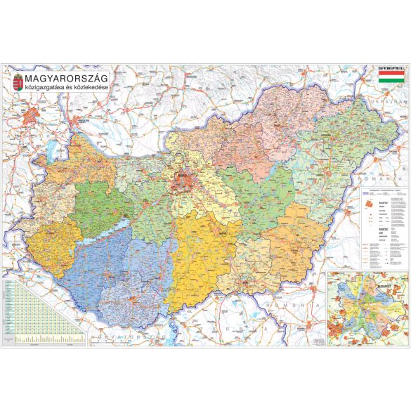 Magyarország közigazgatása fémléces térkép
