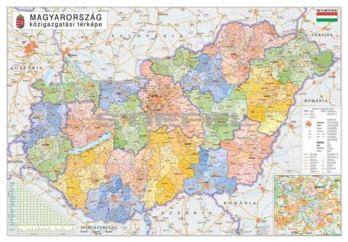Magyarország közigazgatása eltérő járásszínezéssel, faléccel