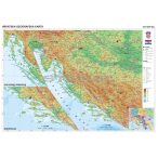 Horvátország domborzati térképe, tűzhető, keretes