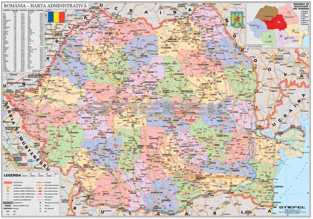 románia térkép Románia politikai térképe (román nyelvû)