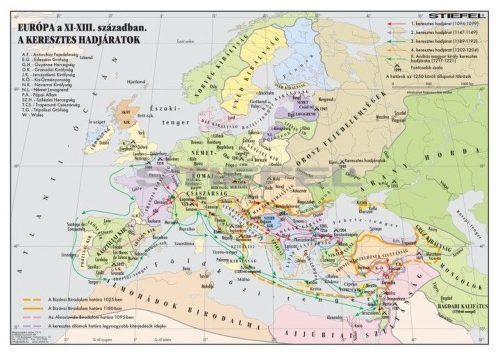 Európa a XI-XIII. században. A keresztes hadjáratok. Fóliázott, lécezett