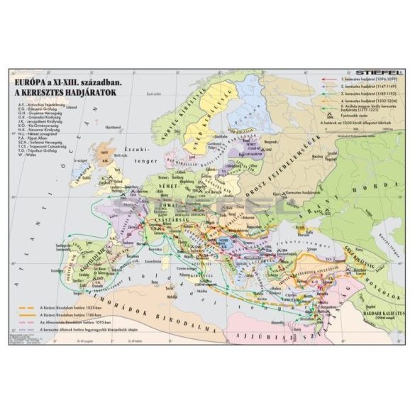 Európa a XI-XIII. században. A keresztes hadjáratok. Fóliázott, lécezett