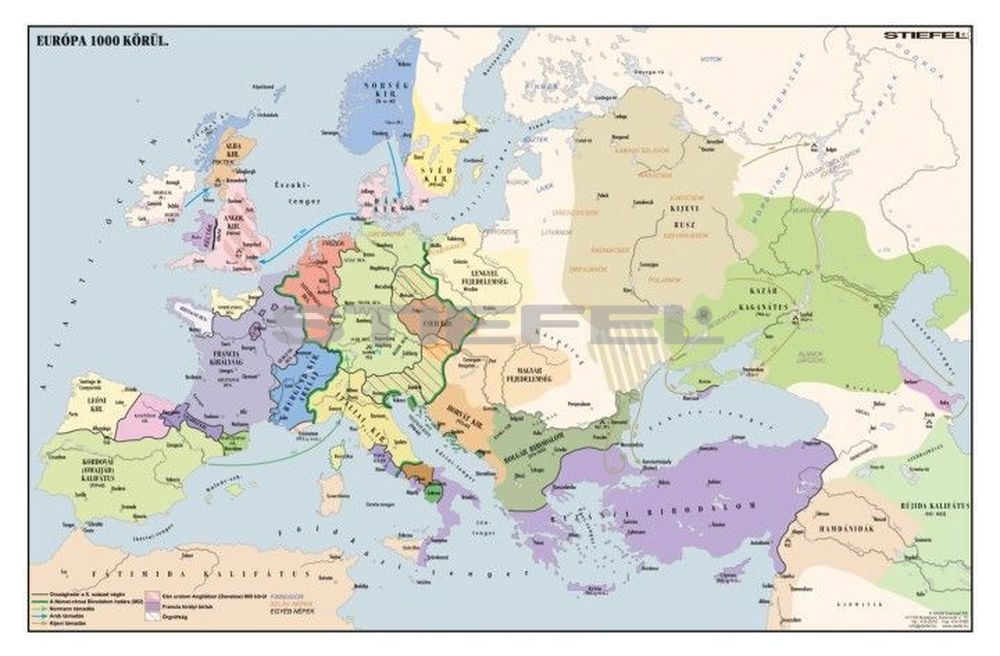 európa 1000 körül térkép Európa 1000 körül