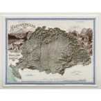   Magyarország hegyrajzi és vízrajzi térképe (Pokorny Tódor, 1899) 3D dombortérkép