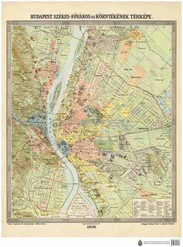 Budapest székes-főváros és környékének térképe (1906)