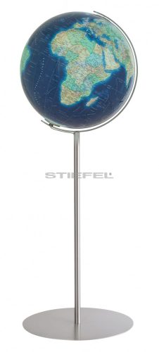 AZZURRO duo, világítós, álló, akril földgömb, rozsdamentes acél talppal és meridiánnal Ø 40  cm