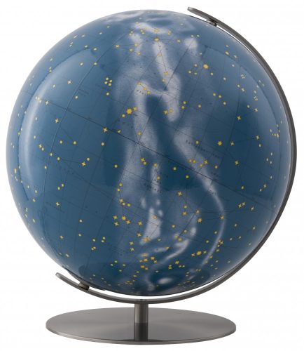 Csillaggömb COLUMBUS világítós, asztali, akril, DUO, rozsdamentes acél talppal és meridiánnal Ø 40  cm