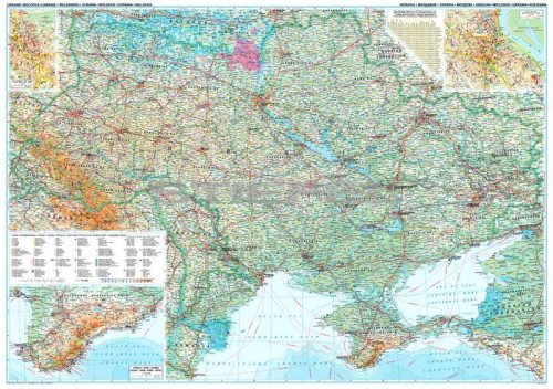 Ukrajna és Moldova autós falitérkép