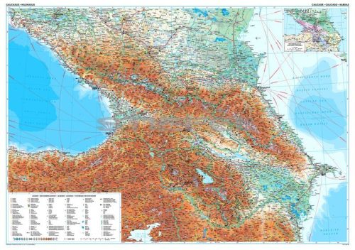 Kaukázus általános földrajzi térképe