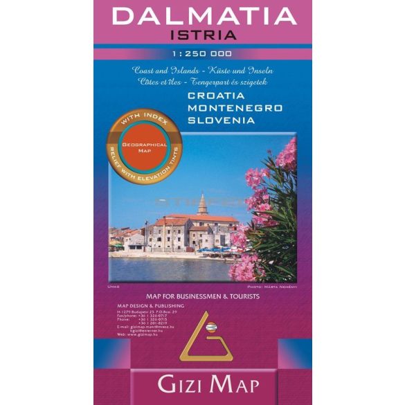 Dalmácia, Isztria általános földrajzi térkép