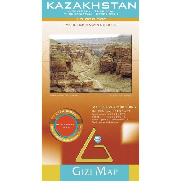 Kazahsztán általános földrajzi térképe 