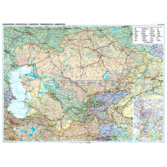 Kazahsztán politikai / autós térképe - Új kiadás