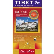   Tibet autonóm terület általános földrajzi térképe (Kína 5) 