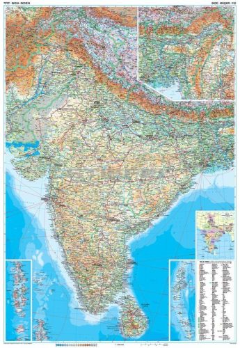 India általános földrajzi térképe - Új kiadás