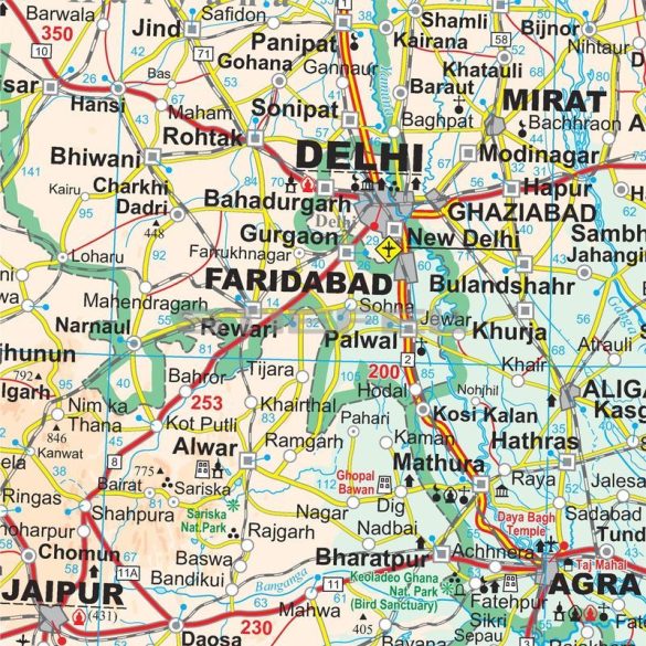India általános földrajzi térképe - Új kiadás