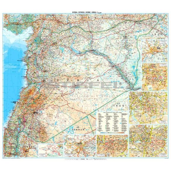 Szíria-Libanon általános földrajzi térkép 