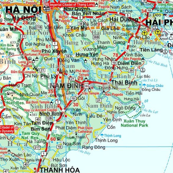 Vietnam, Laosz, Kambodzsa térkép 