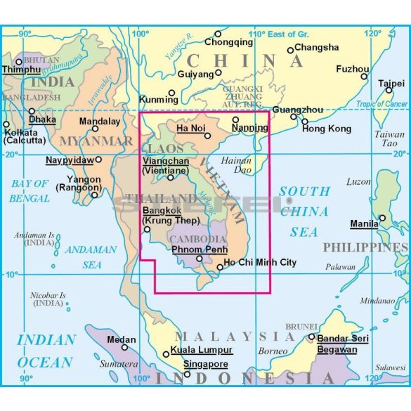 Vietnam, Laosz, Kambodzsa térkép 