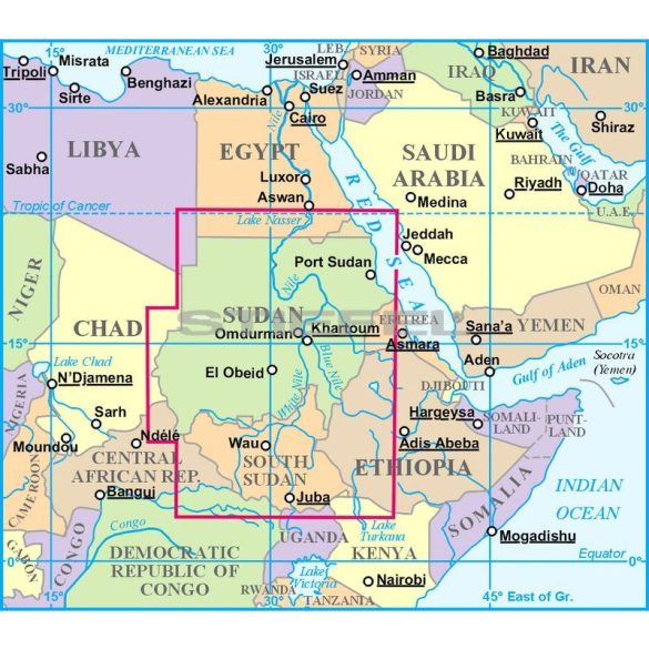 Szudán és Dél-Szudán térkép 