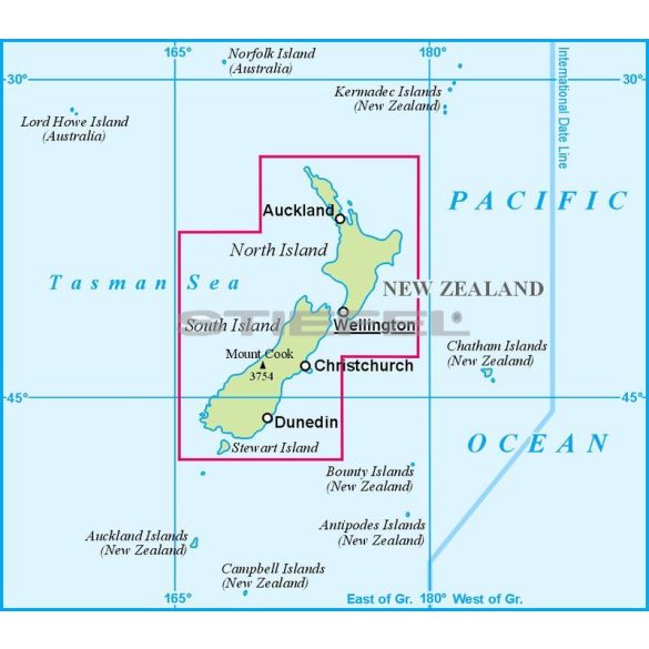 Új-Zéland térkép - Új kiadás