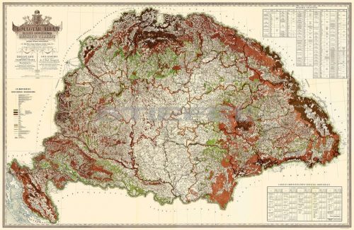 Magyarország erdészeti térképe keretezett, tűzhető