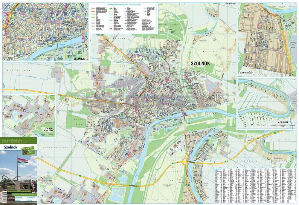szolnok térkép Szolnok város térképe, fémléces szolnok térkép