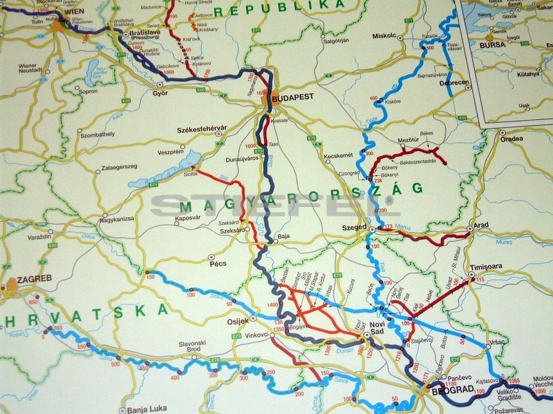 duna térkép magyarország A Duna hajózási térképe, Európa víziúthálózata (írható törölhető  duna térkép magyarország