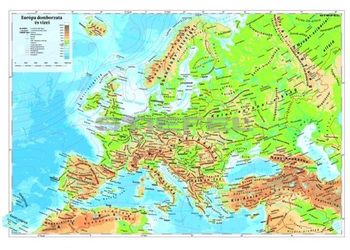 európa domborzati térkép Európa domborzata térkép könyöklő európa domborzati térkép