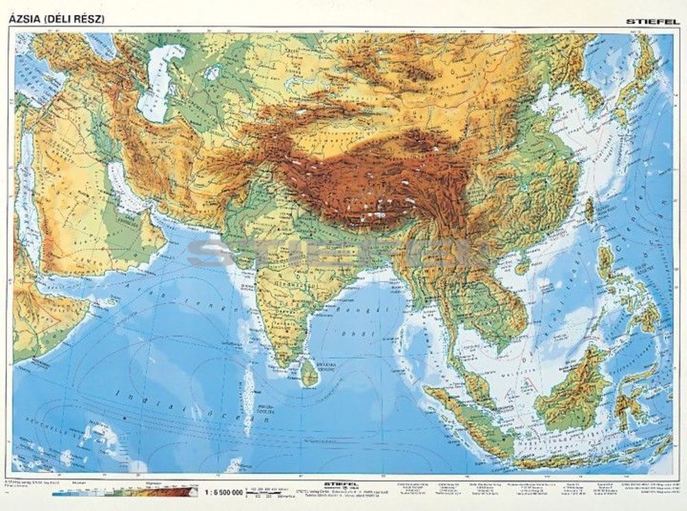 ázsia térkép domborzati Dél Ázsia, domborzati + politikai DUO ázsia térkép domborzati