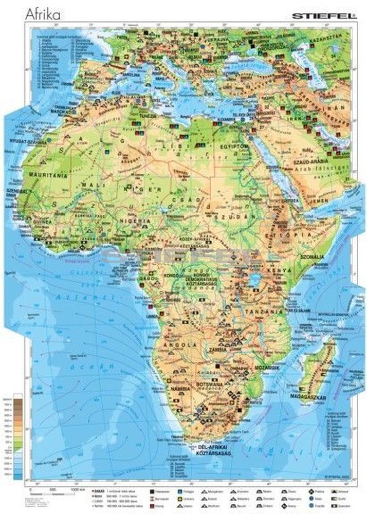 afrika térkép domborzat Afrika gazdasága afrika térkép domborzat