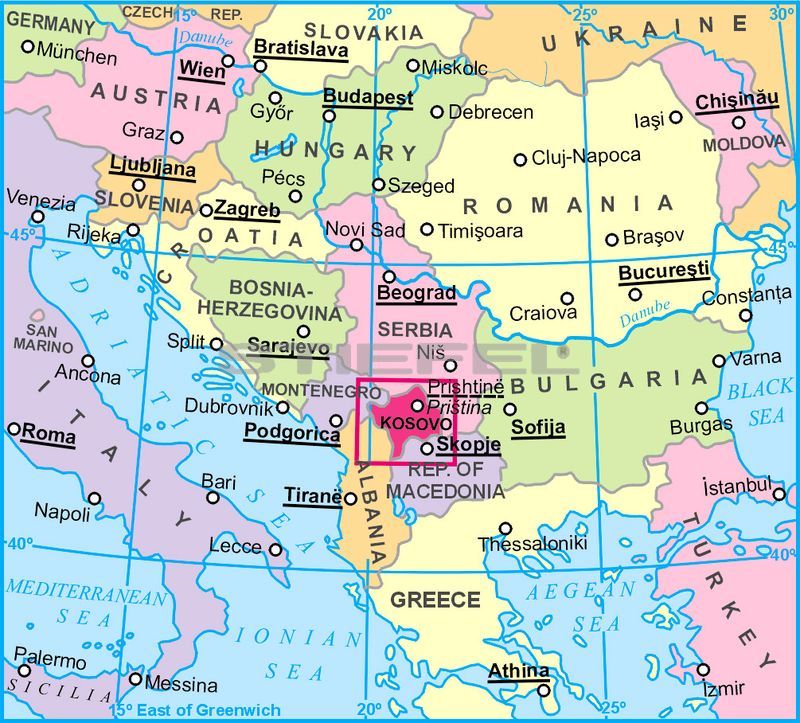 földrajzi térkép Koszovó földrajzi térkép földrajzi térkép