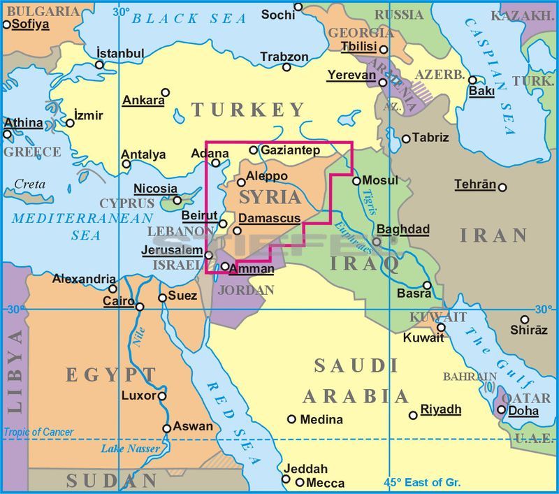 földrajzi térkép Szíria Libanon általános földrajzi térkép földrajzi térkép
